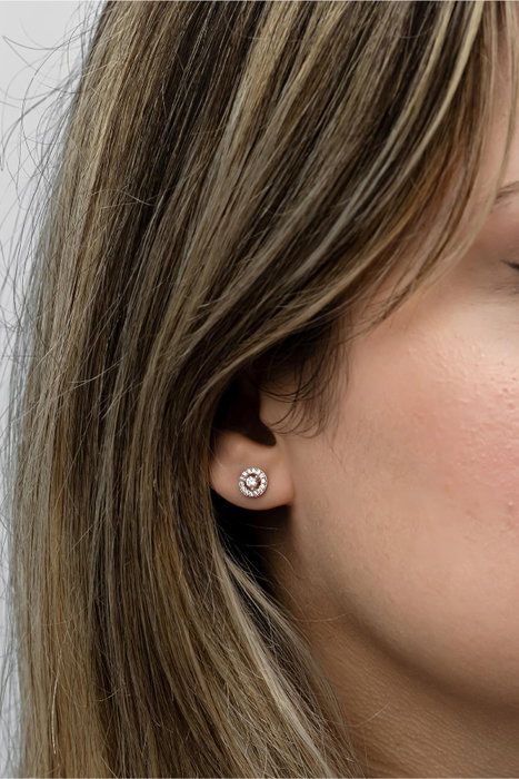 Heliophilia Silver Pendientes de Plata de Ley 925 con Oro Rosa y Circón Heliophilia Silver Pendientes de Plata de Ley 925 con Oro Rosa y Circón
